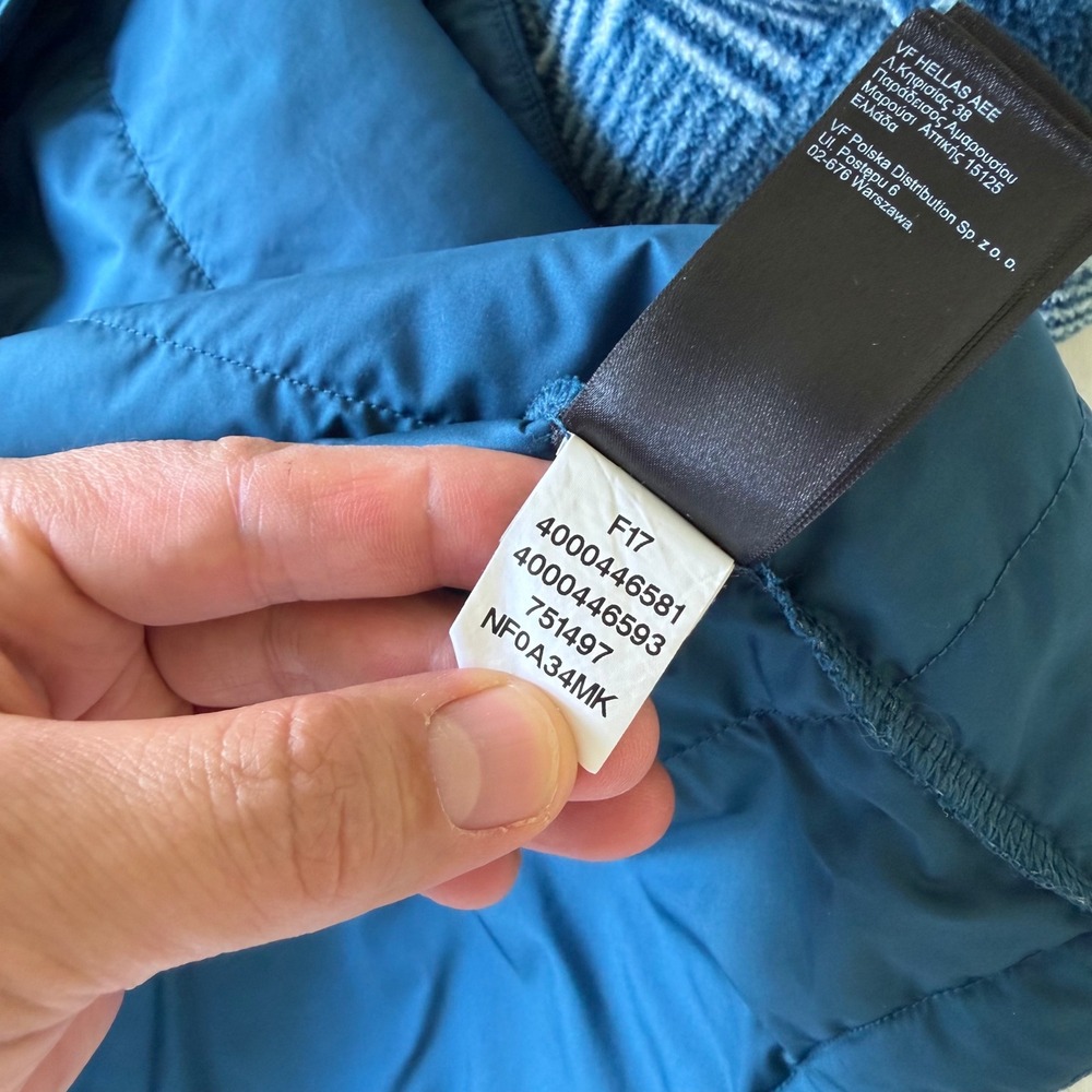 The North Face Womens Blue Patterned Fleece Funnel Neck Pullover XL NF0A34MK - Picture 8 of 9
